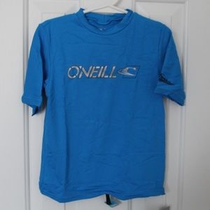 O'NEILL Short Sleeve Rash Tee BLUE -YOUTH sz 6 NEW